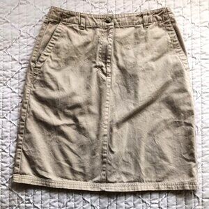 100% Cotton L.L. Bean Women's Khaki Skirt – Size 8